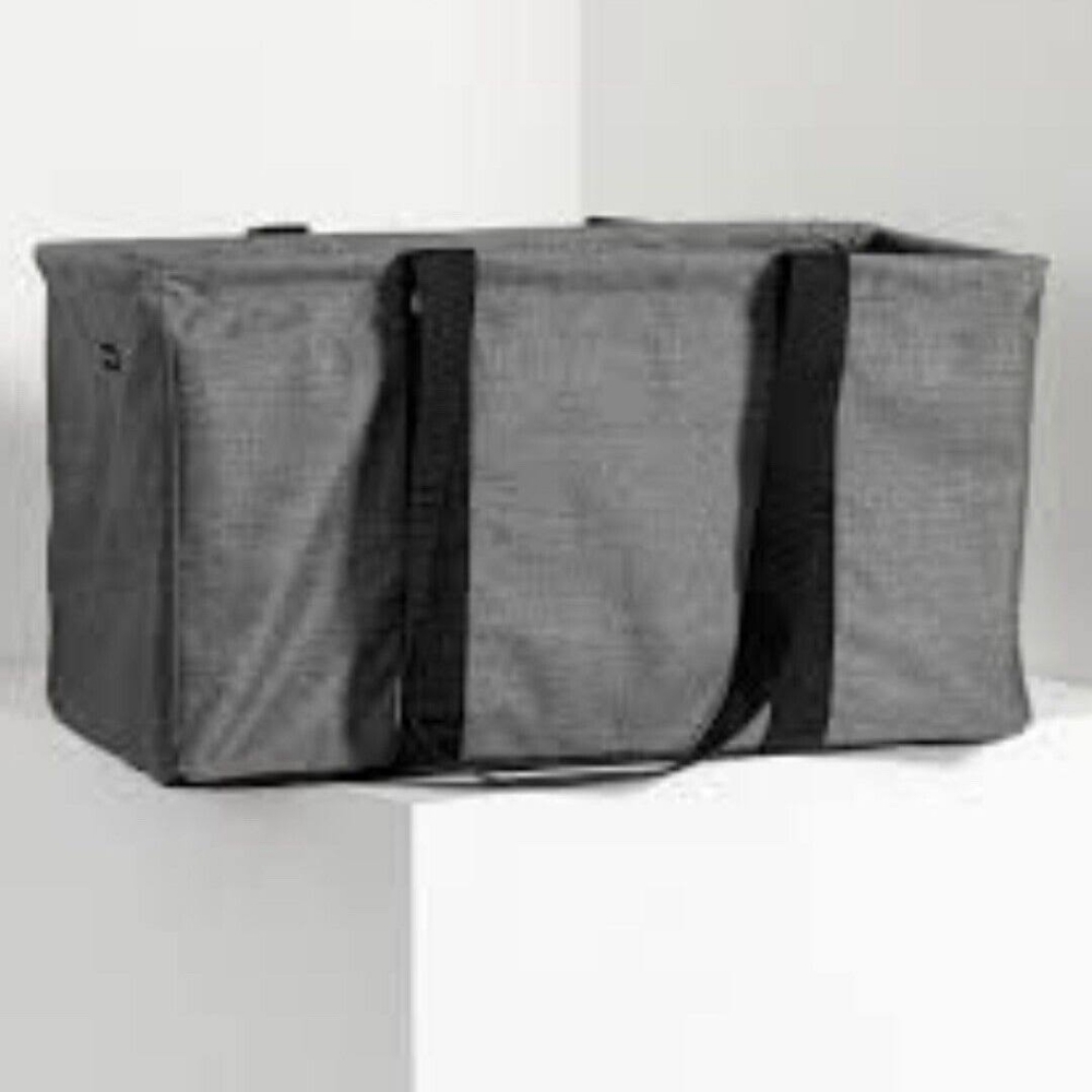 Thirty-One Lg Utility Tote Charcoal Crosshatch